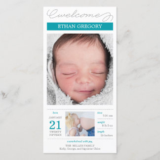 Faire-part de naissance de bébé garçon joliment do