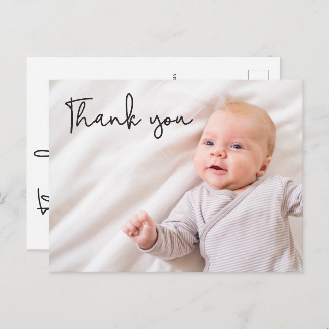 Faire-part de naissance de bébé garçon photo perso (Devant / Derrière)