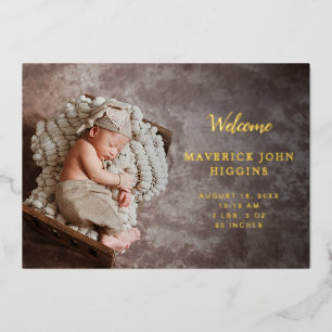 Faire-Part de Naissance de Bébé Garçon Photo Simpl