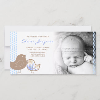 Faire-part de naissance de bébé garçon Sweet Damas