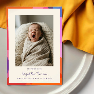 Faire-part de naissance de bébé moderne avec bordu