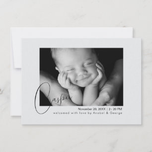 Faire-Part de Naissance de Bébé Moderne Chic avec 