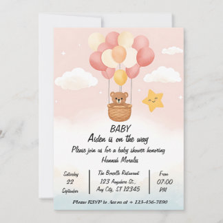 Faire-part de naissance de bébé Montgolfière Fanta
