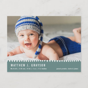 Faire-part de naissance de bébé Photo Carte postal