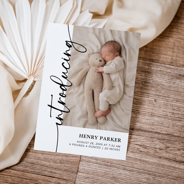 Faire-part de naissance de bébé photo moderne (Créateur téléchargé)