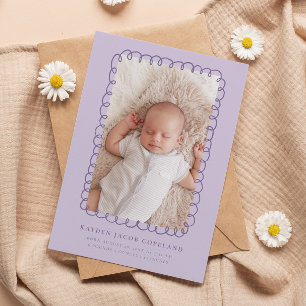 Faire-part de naissance de cadre de gribouillis vi