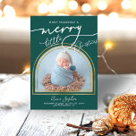 Faire-part de naissance de cadre en arc de script<br><div class="desc">Lovely arched-themed photo Christmas card. Easy to personalize with your details. Please est utilisée sur touch with me via chat if ou have questions about the artwork or need customization. PLEASE NOTE: For assistance on orders,  shipping,  product information,  etc.,  contact Zazzle Customer Care directly https://help.zazzle.com/hc/en-us/articles/221463567-How-Do-I-Contact-Zazzle-Customer-Support-.</div>