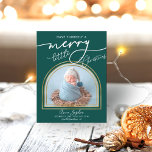Faire-part de naissance de cadre en arc de script<br><div class="desc">Lovely arched-themed photo Christmas card. Easy to personalize with your details. Please est utilisée sur touch with me via chat if ou have questions about the artwork or need customization. PLEASE NOTE: For assistance on orders,  shipping,  product information,  etc.,  contact Zazzle Customer Care directly https://help.zazzle.com/hc/en-us/articles/221463567-How-Do-I-Contact-Zazzle-Customer-Support-.</div>