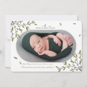Faire-part de naissance de cadre photo minimaliste