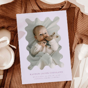 Faire-part de naissance de cadre pourpre