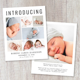 Faire-part de naissance de collage photo moderne