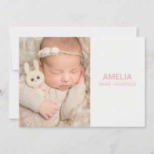 Faire-part de naissance de collage photo pour fill