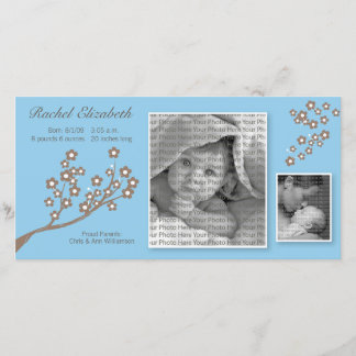 faire-part de naissance de conception de branches 
