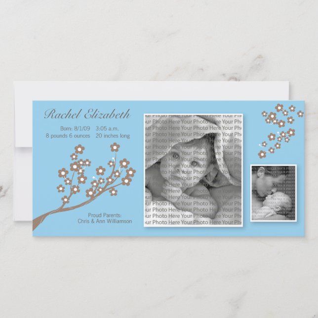 faire-part de naissance de conception de branches  (Devant)
