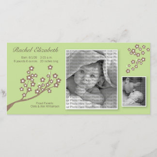 faire-part de naissance de conception de branches 