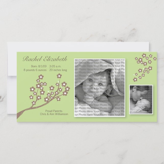 faire-part de naissance de conception de branches  (Devant)