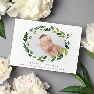 Faire-part de naissance de couronne d'albâtre