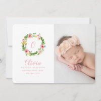 Faire-part de naissance de courroie d'aquarelle
