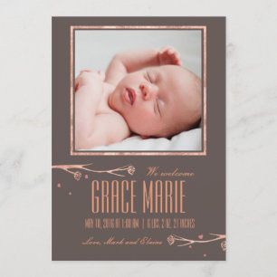 Faire-part de naissance de fleurs de Cooper