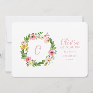 Faire-part de naissance de guirlande d'aquarelle