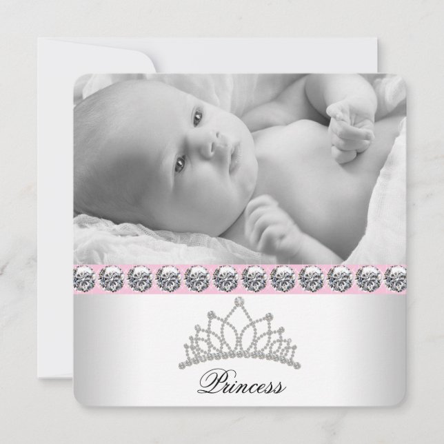 Faire-part de naissance de la princesse rose (Devant)