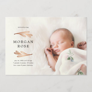 Faire-part de naissance de liage en or de cuivre