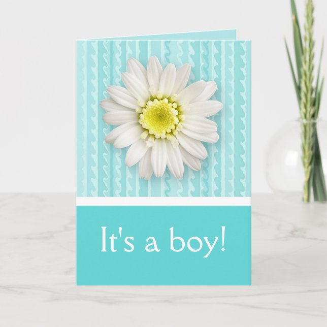 Faire-part de naissance de marguerite et de bébé (Devant)