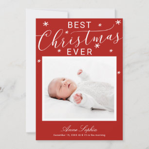 Faire-part de naissance de Noël Photo Écriture Élé