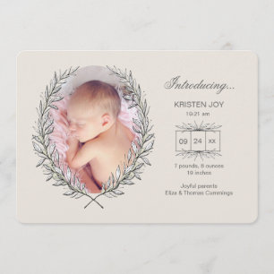 Faire-part de naissance de photo de cadre de