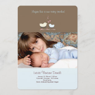 Faire-part de naissance de photo de petit frère