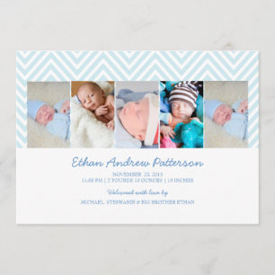 Faire-part de naissance de photo du bleu 5 de