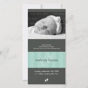 FAIRE-PART DE NAISSANCE DE PHOTO : : pieds heureux