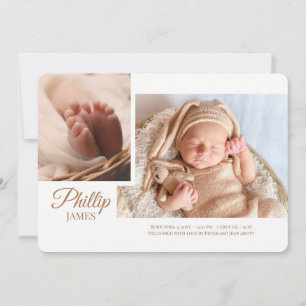 Faire-part de naissance de photos de script de dém