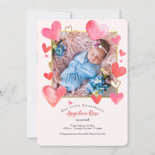 Faire-part de naissance de photos du cadre cardiaq