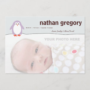 Faire-part de naissance de pingouin