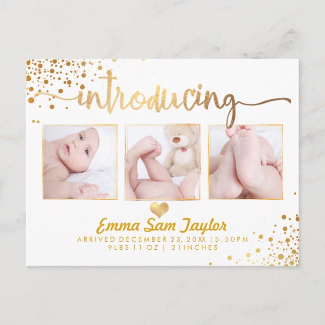 Faire-part de naissance de PixDezines/Dazzled Faux (Devant)