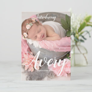 Faire-part de naissance de script pour bébé fille