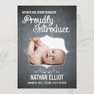 Faire-part de naissance de tableau de bord