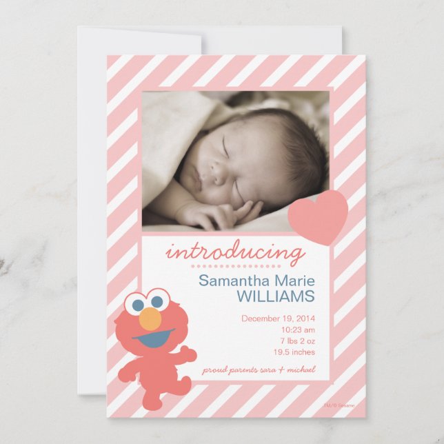 Faire-part de naissance d'Elmo (Devant)