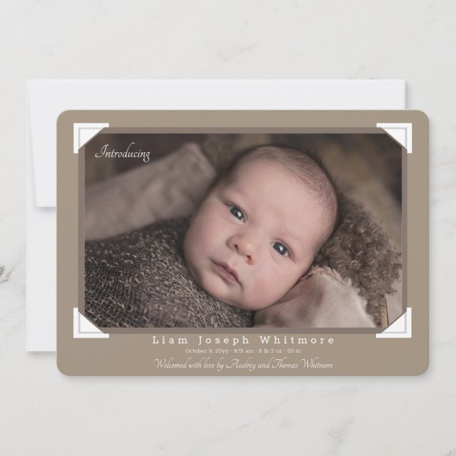 Faire-part de naissance des coins photos de l'albu (Devant)