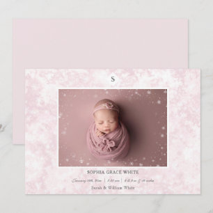 Faire-part de naissance d'hiver fille bébé