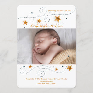 Faire-part de naissance du cadre photo Star