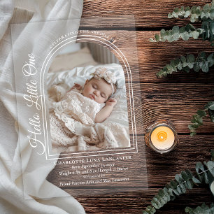 Faire-part de naissance élégant avec photo en arc 