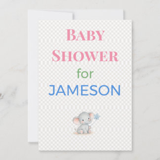 Faire-part de naissance éléphant personnalisé avec