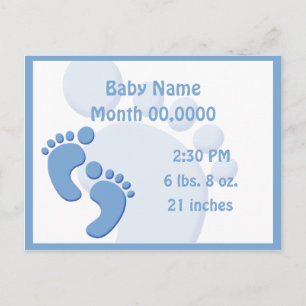 Faire-part de naissance empreinte de pieds bébé ga