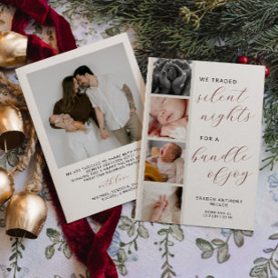 Faire-part de naissance en bande photo de Noël