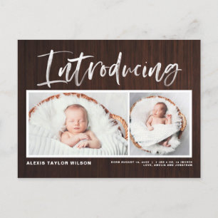 Faire-part de naissance en bois rustique Calligrap
