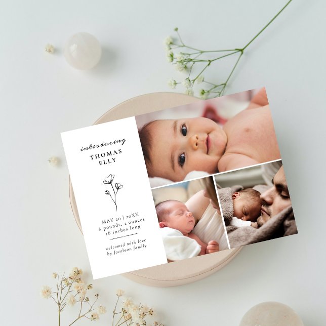 Faire-Part de Naissance et Collage de Photos de Bé (Créateur téléchargé)
