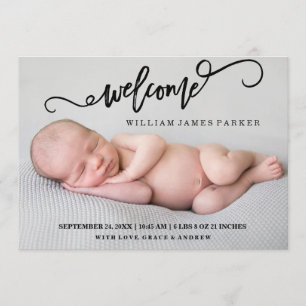 Faire-part de naissance étoile de bienvenue modern