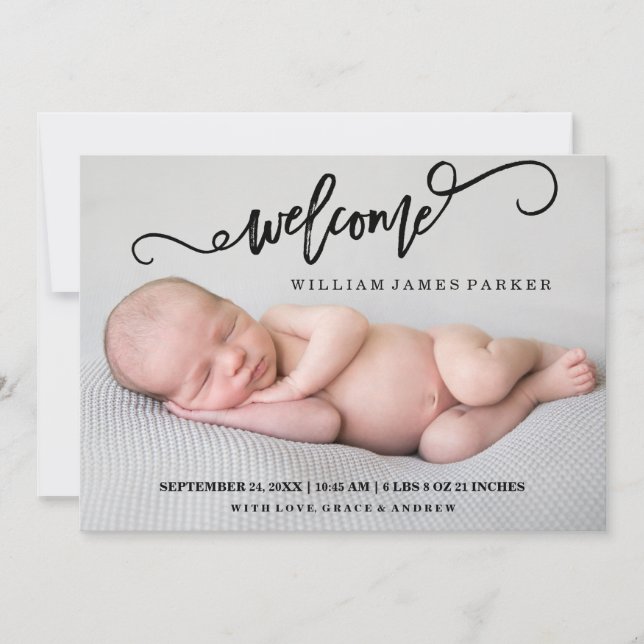 Faire-part de naissance étoile de bienvenue modern (Devant)